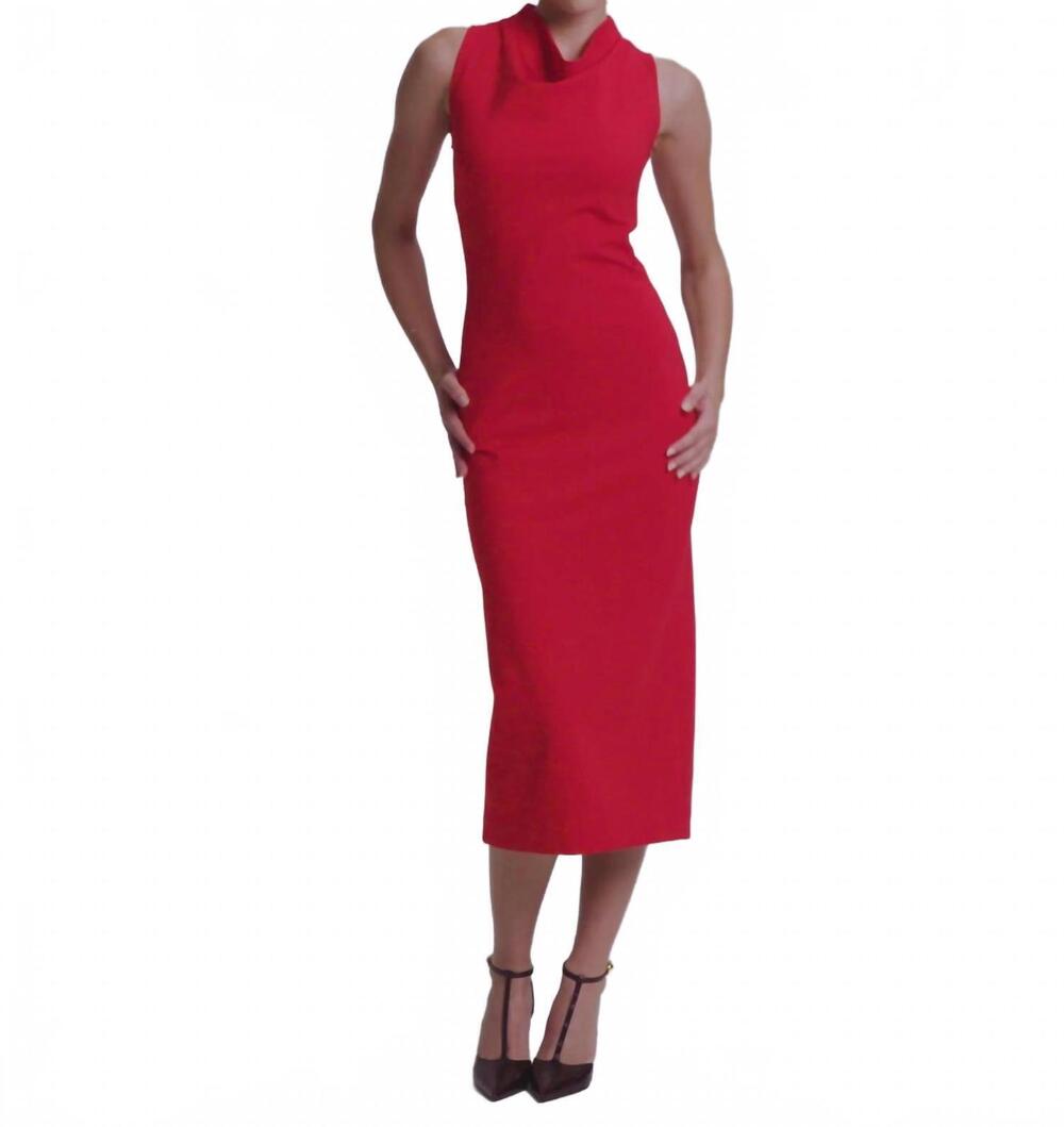 NEW SPANX ponte sleeveless midi dress in red